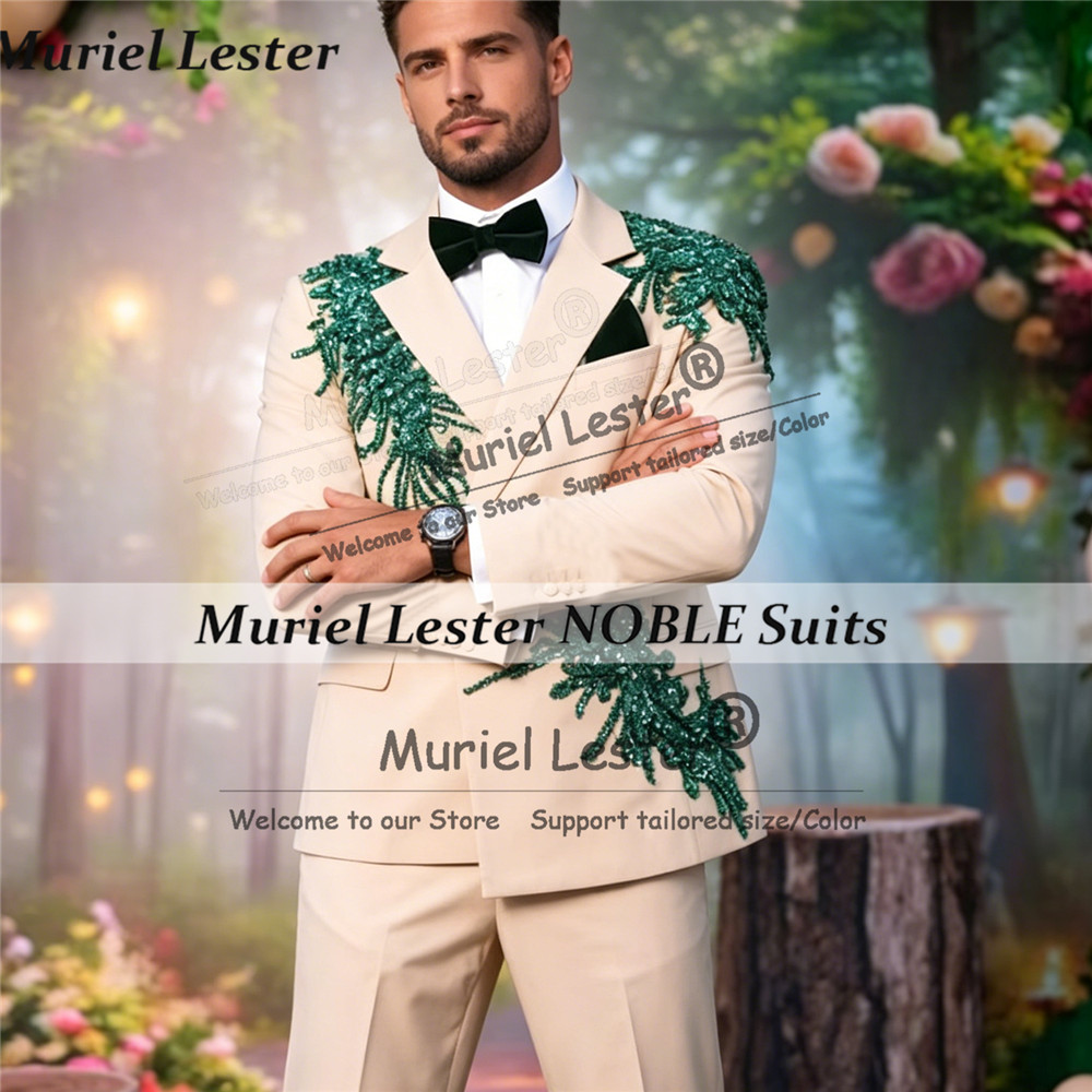 Unique Men'S Formal Wear - Setelan Pria Berhias Rhinestone Kustom Untuk