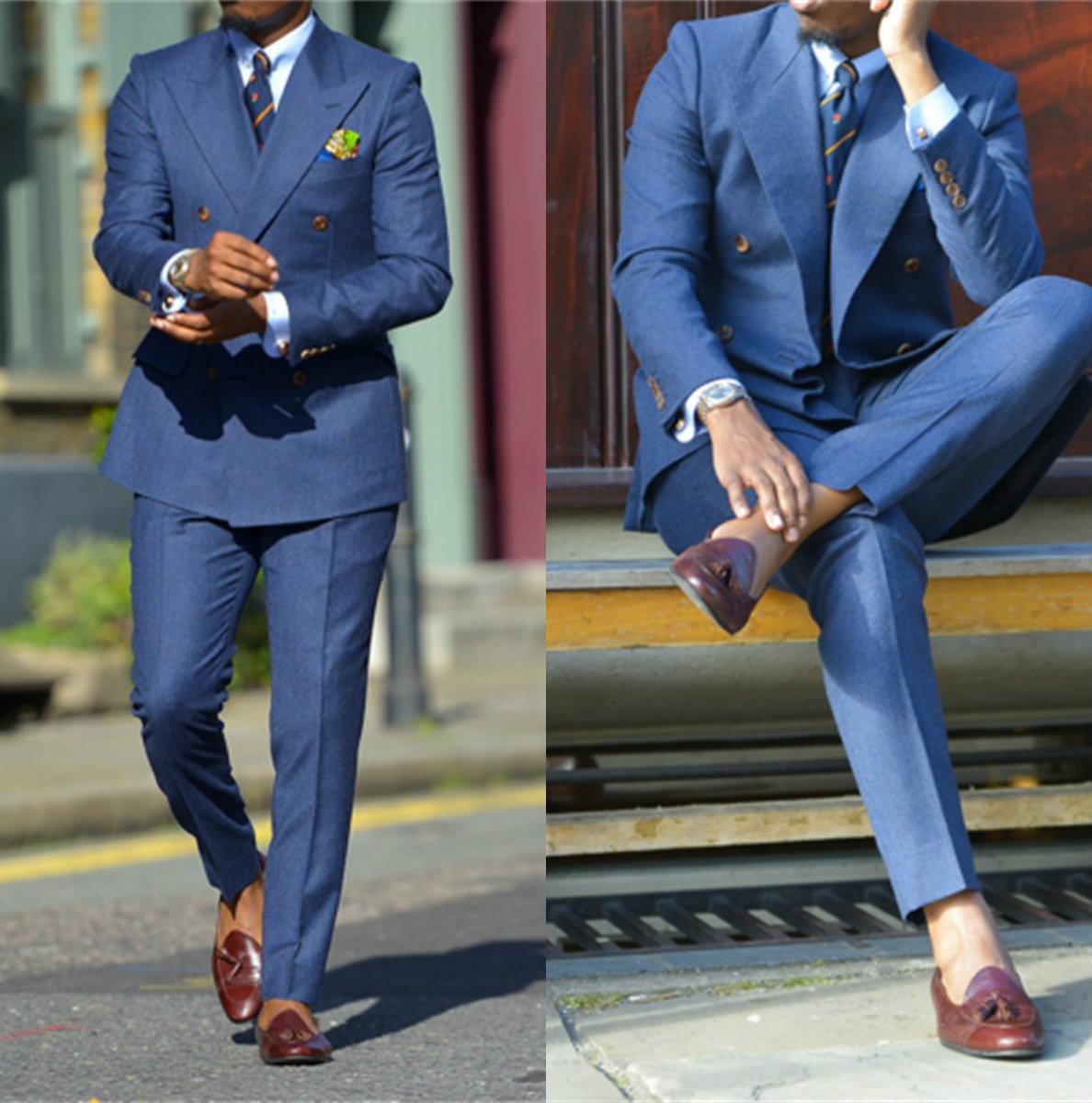 Men Formal Wear Jacket - Jas Pria Formal Biru Gelap Dua