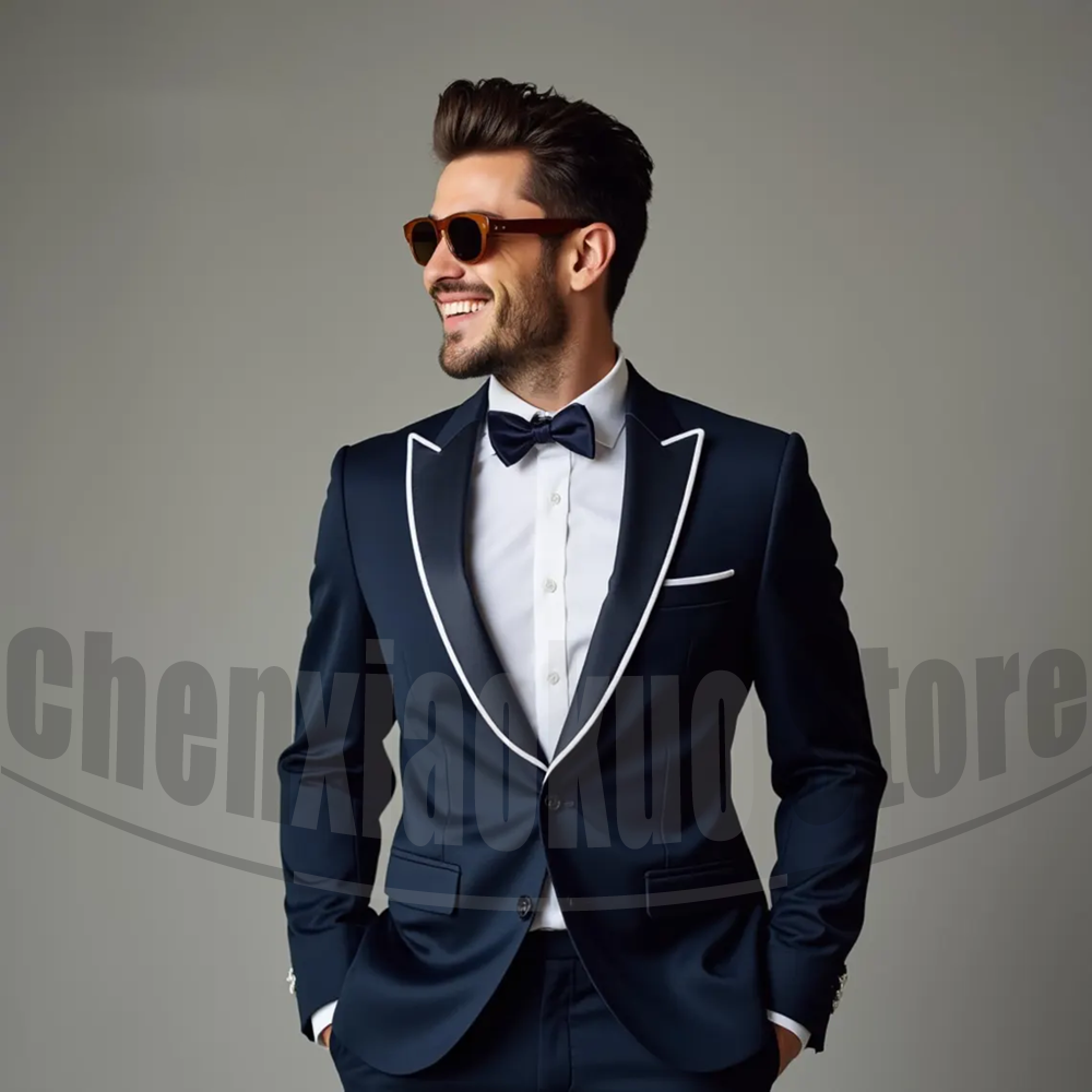 Men'S Formal Evening Wear - Setelan Pria Mode Kerah Puncak Pakaian