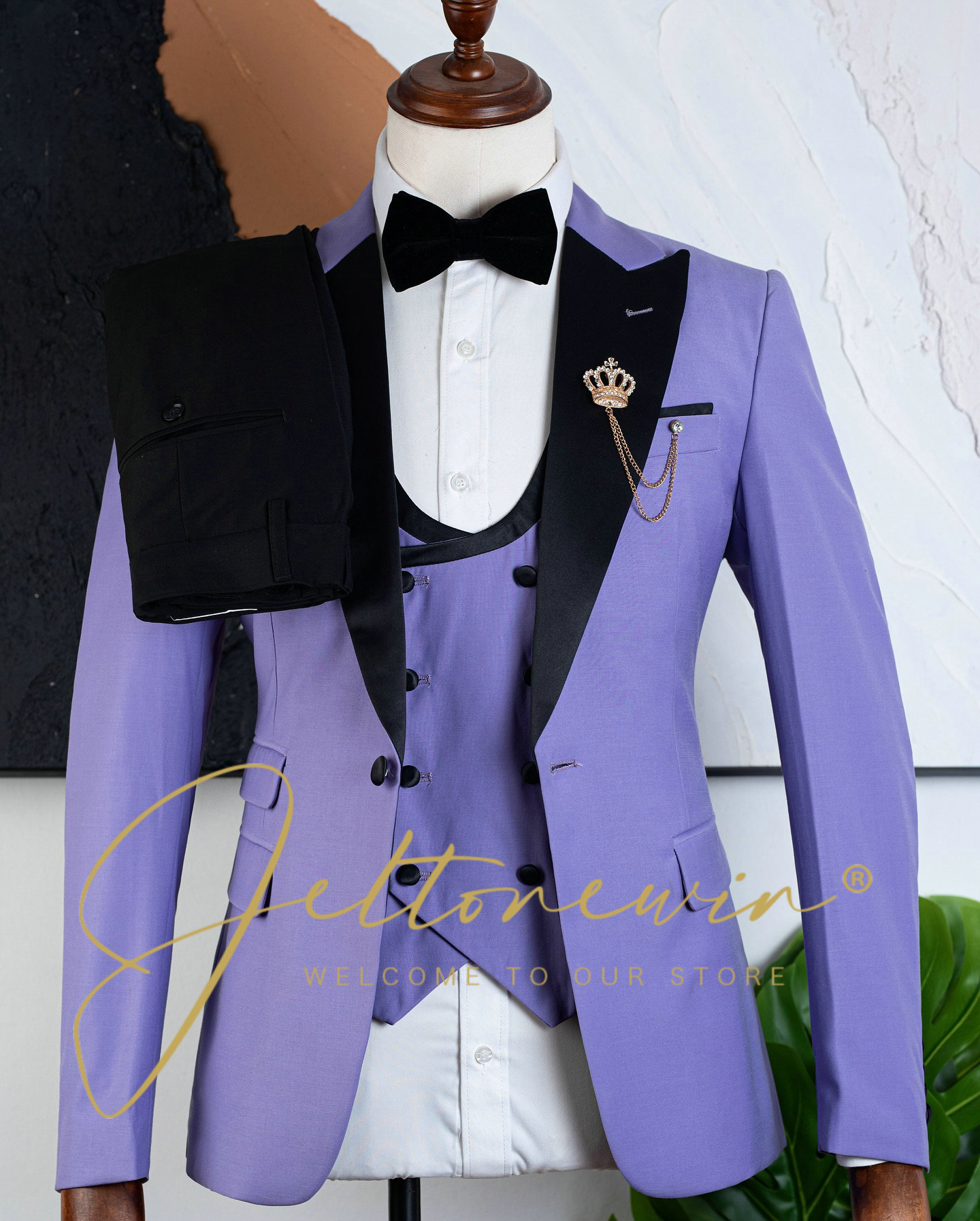 Men'S Formal Evening Wear - Setelan Jas Tuxedo Tiga Potong Warna