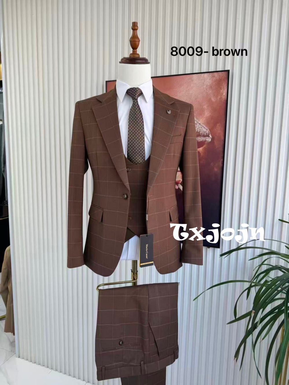 Men Formal Wear Office - Setelan Jas Pria 3 Potong Motif