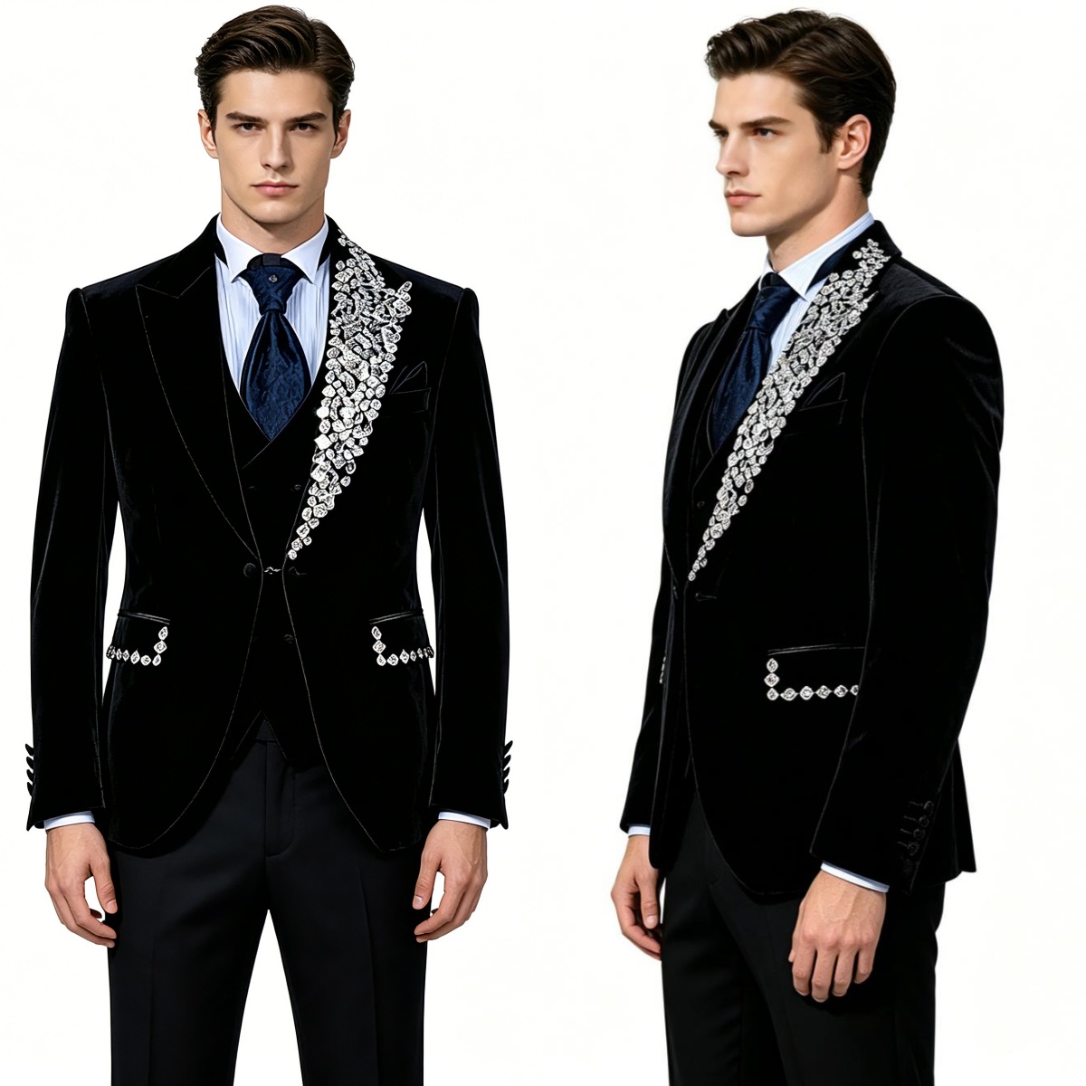 Men'S Formal Evening Wear - Jas Tuxedo Pernikahan Formal Beludru 2