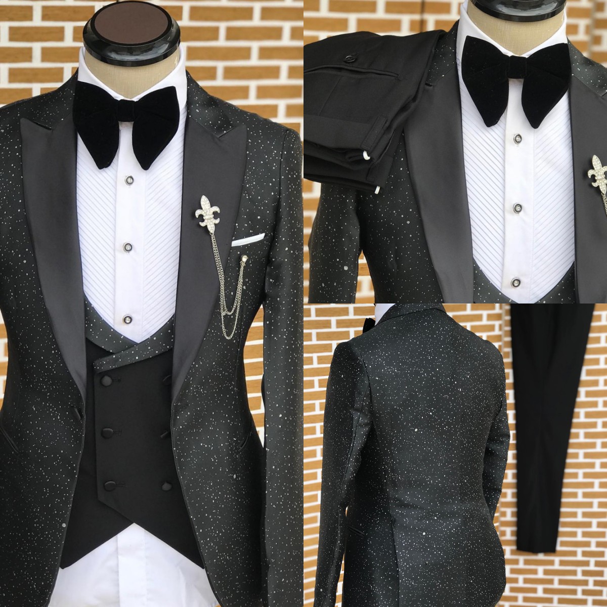 Men'S Formal Wear No Suit - Setelan Pria Pernikahan Klasik Disemprot Bersinar