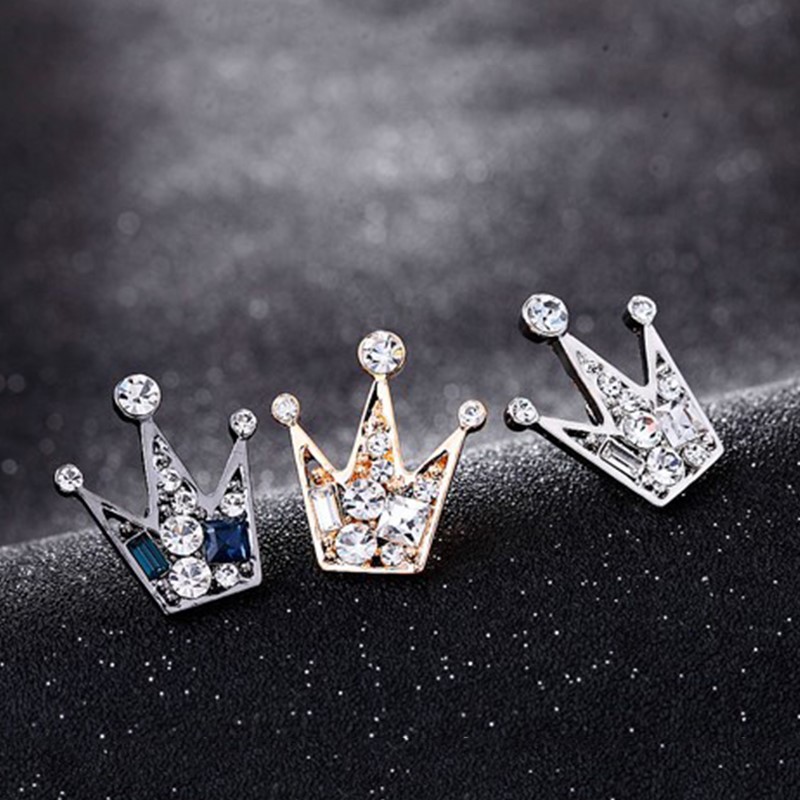 Tuxedo Lapel Pin - Bros mahkota logam mewah untuk wanita