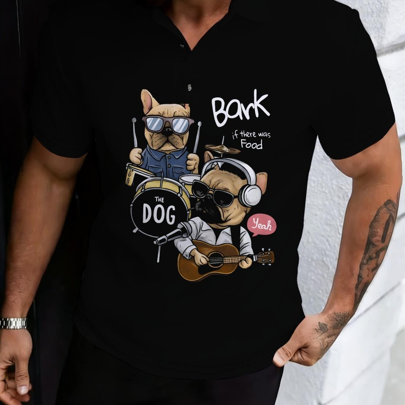 Men'S Formal Beach Wear - Kaos Polo Kasual Pria Hitam dengan