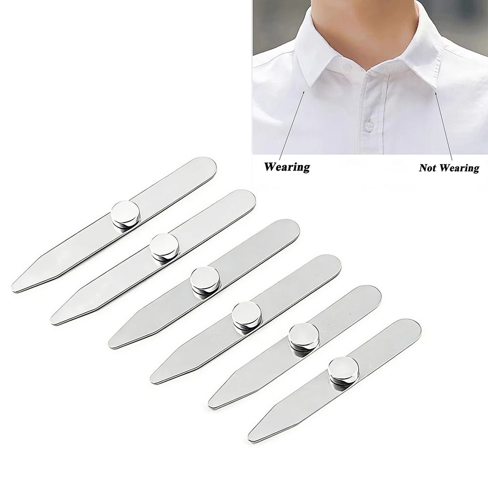 Collar Stay Metal - 6Pcs Penyangga Kerah Baju Magnetik Stainless