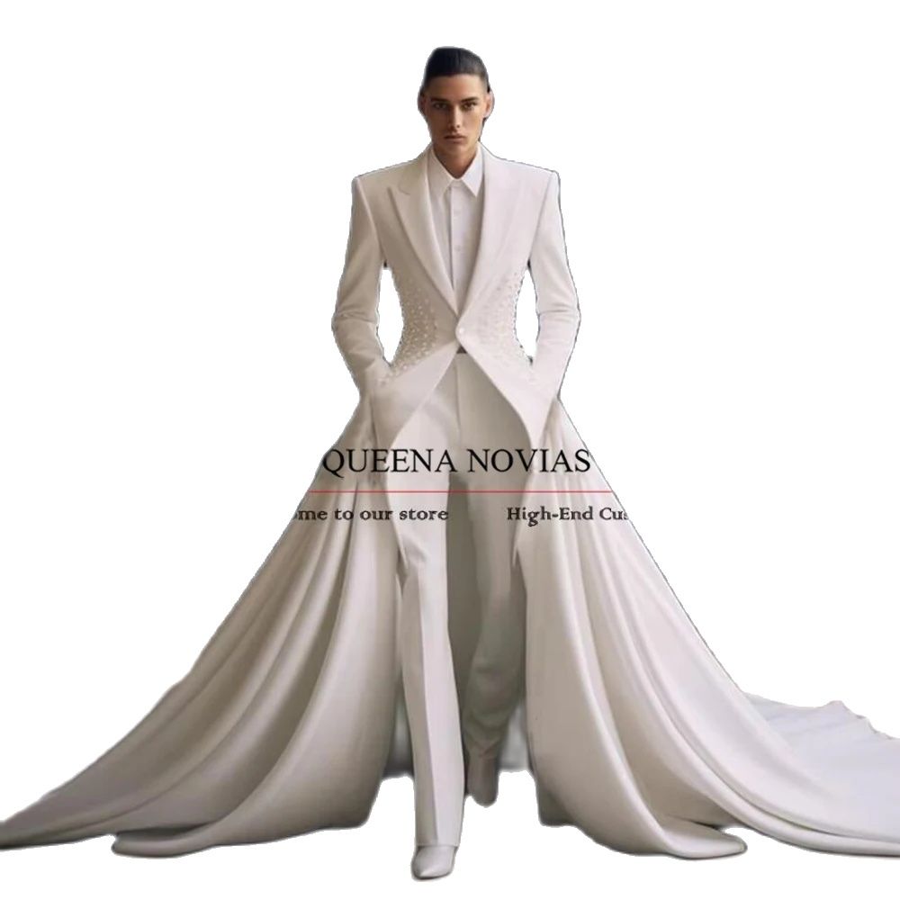 Men'S Formal Wear No Suit - Jas Pria Elegan Mutiara dengan Cape