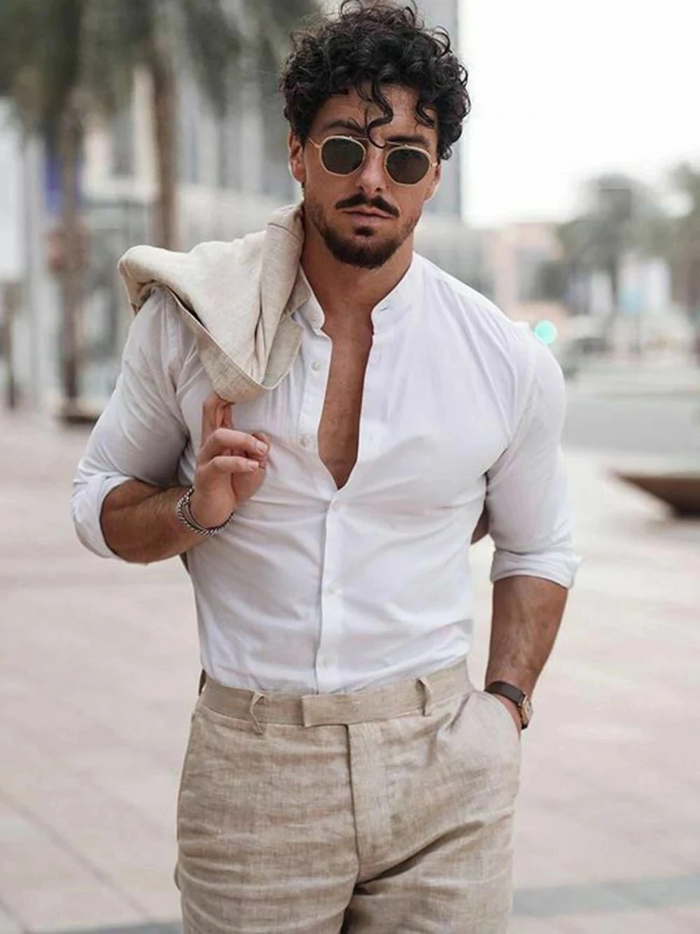 Setelan Linen Bisnis Pantai Mu - Men Formal Wear Jacket ulasan dan harga