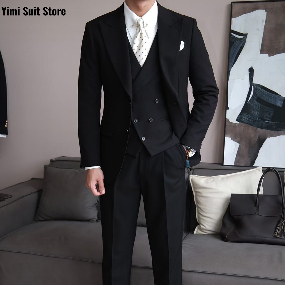 Setelan Jas Pria Hitam Berkual - Men Formal Wear Modern ulasan dan harga