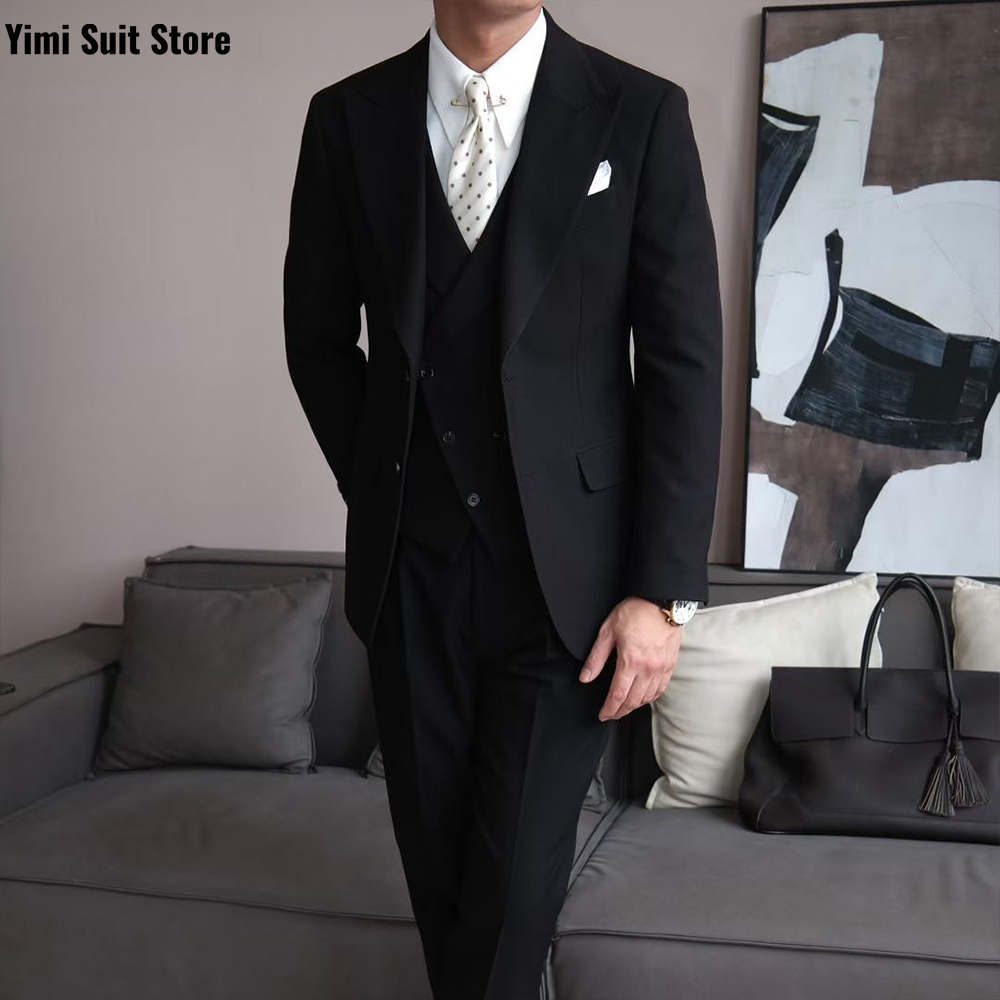 Setelan Jas Pria Hitam Berkual - Men Formal Wear Modern ulasan dan harga