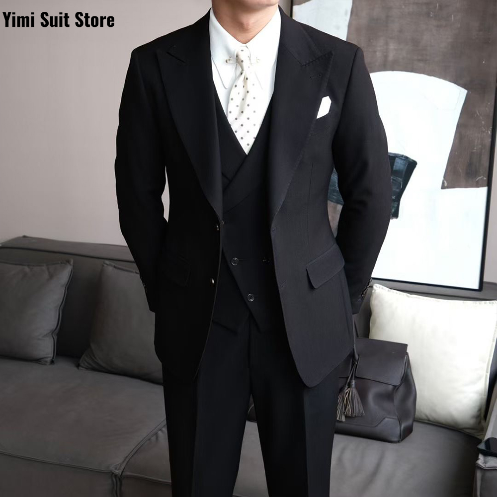 Setelan Jas Pria Hitam Berkual - Men Formal Wear Modern ulasan dan harga
