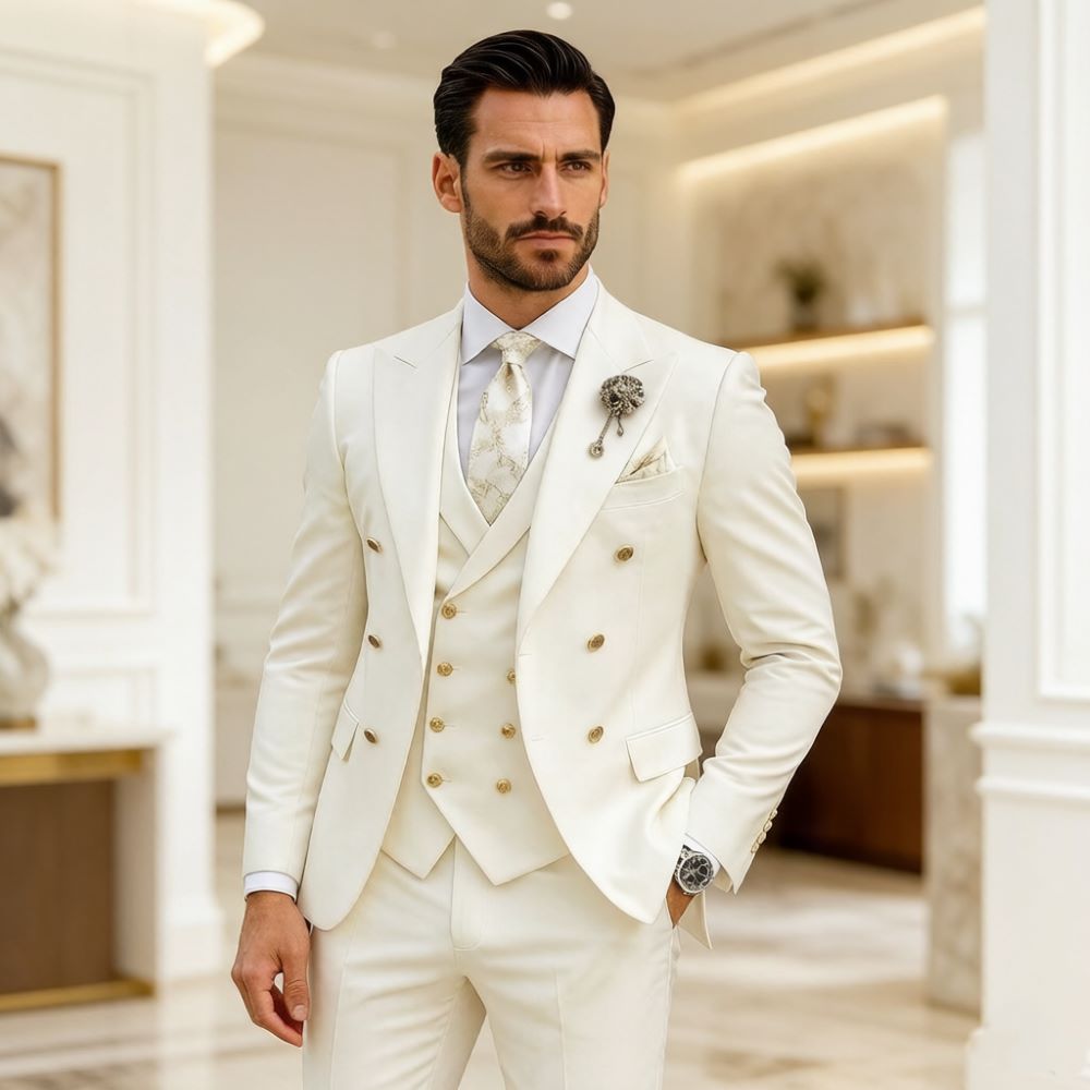 Jas Pengantin Pria Warna Ivory - Men Formal Wear Modern ulasan dan harga
