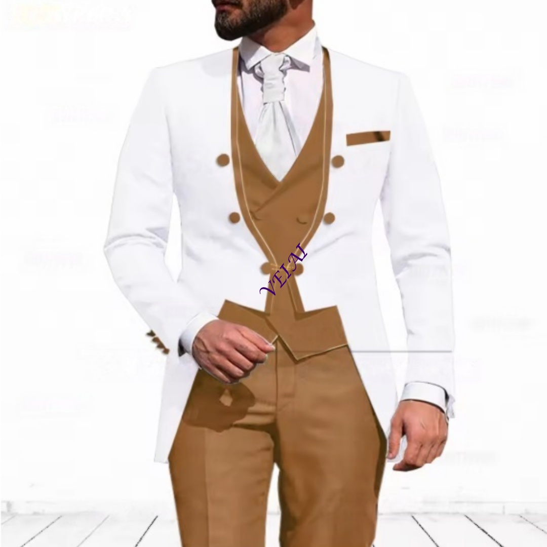 Setelan Jas 3-Potong Biru Lang - Men'S Formal Evening Wear ulasan dan harga