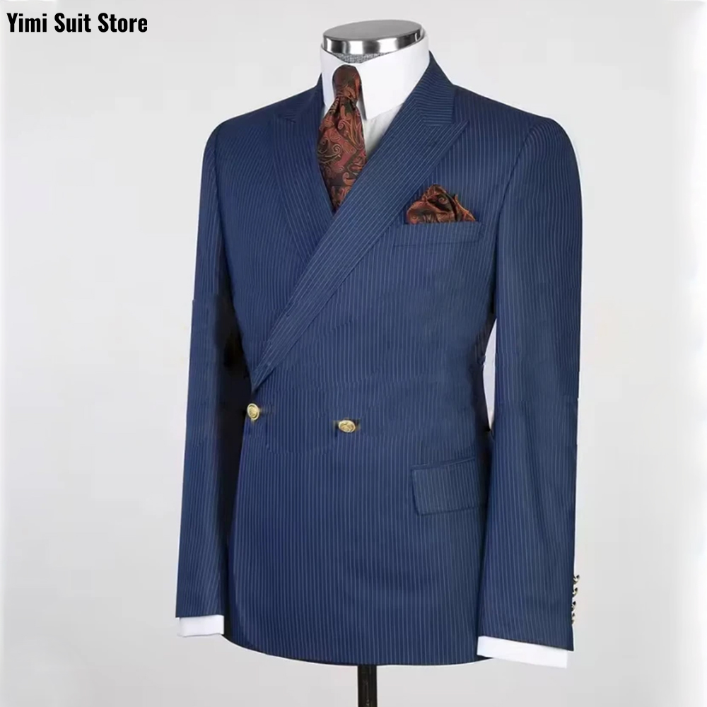 Jas Pria Garis-Garis 2 Potong  - Men Formal Wear Modern ulasan dan harga