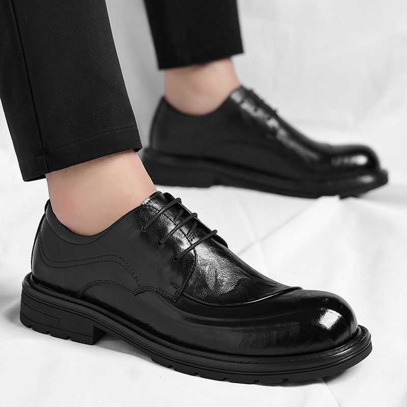 Sepatu Kulit Asli Coklat Mengk - Men Formal Wear Office ulasan dan harga