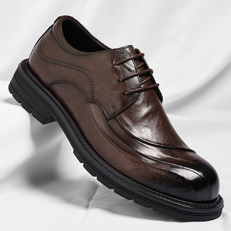 Sepatu Kulit Asli Coklat Mengk - Men Formal Wear Office ulasan dan harga