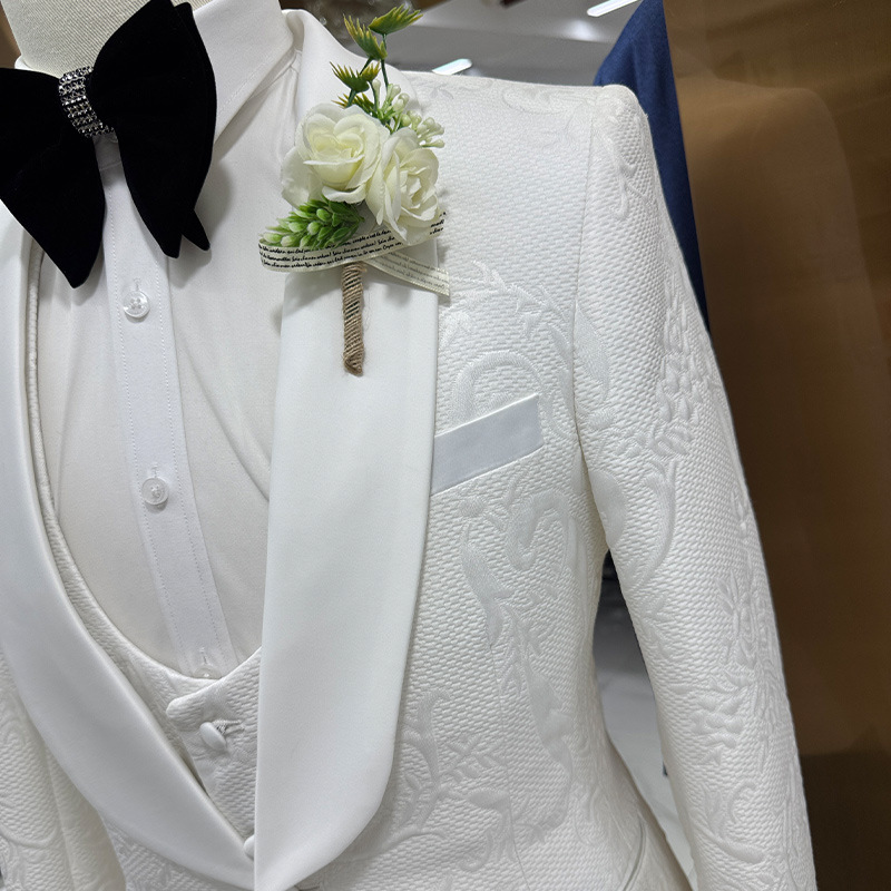 Setelan Jas Pria Putih 3 Poton - Men Formal Wear Jacket ulasan dan harga