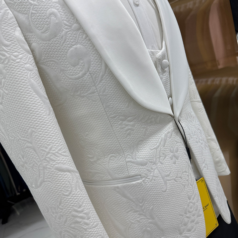 Setelan Jas Pria Putih 3 Poton - Men Formal Wear Jacket ulasan dan harga