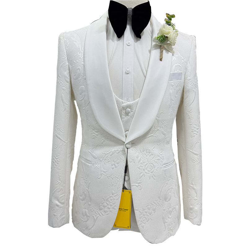 Setelan Jas Pria Putih 3 Poton - Men Formal Wear Jacket ulasan dan harga