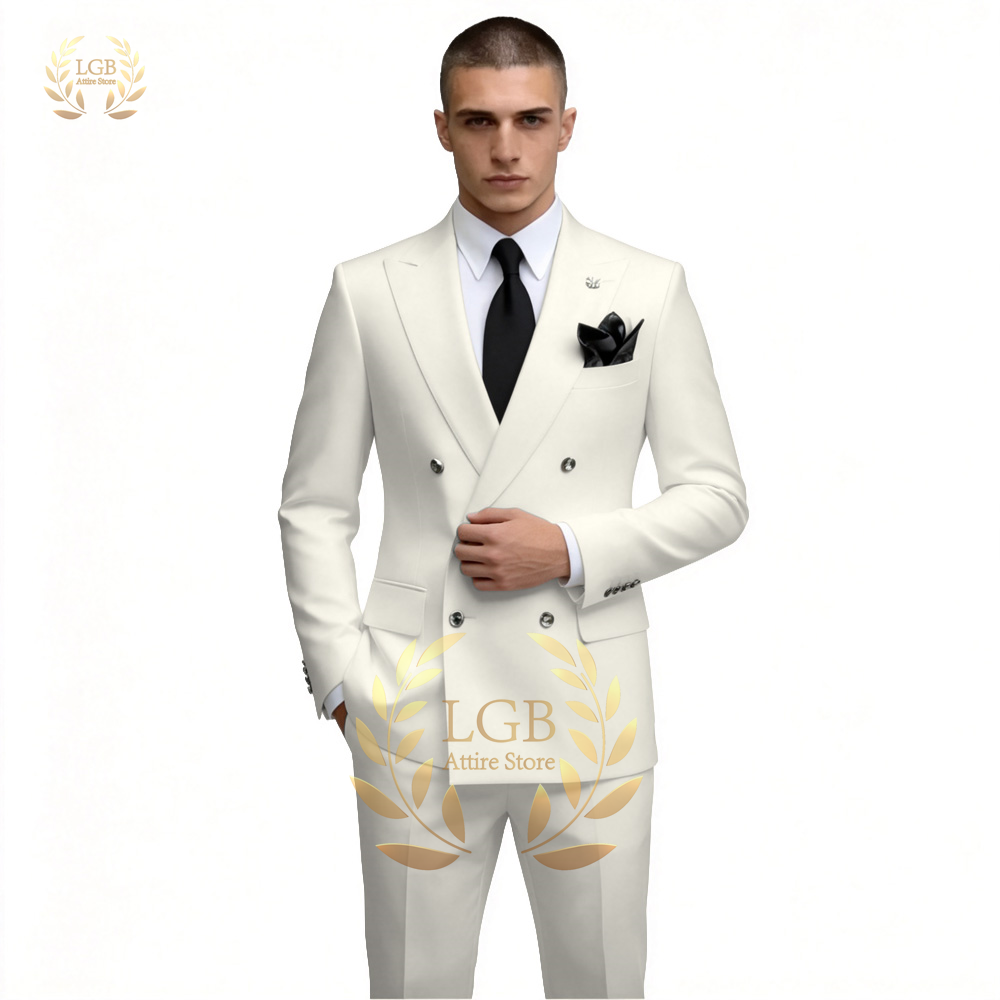 Setelan Jas Pria Putih Double  - Men'S Formal Evening Wear ulasan dan harga