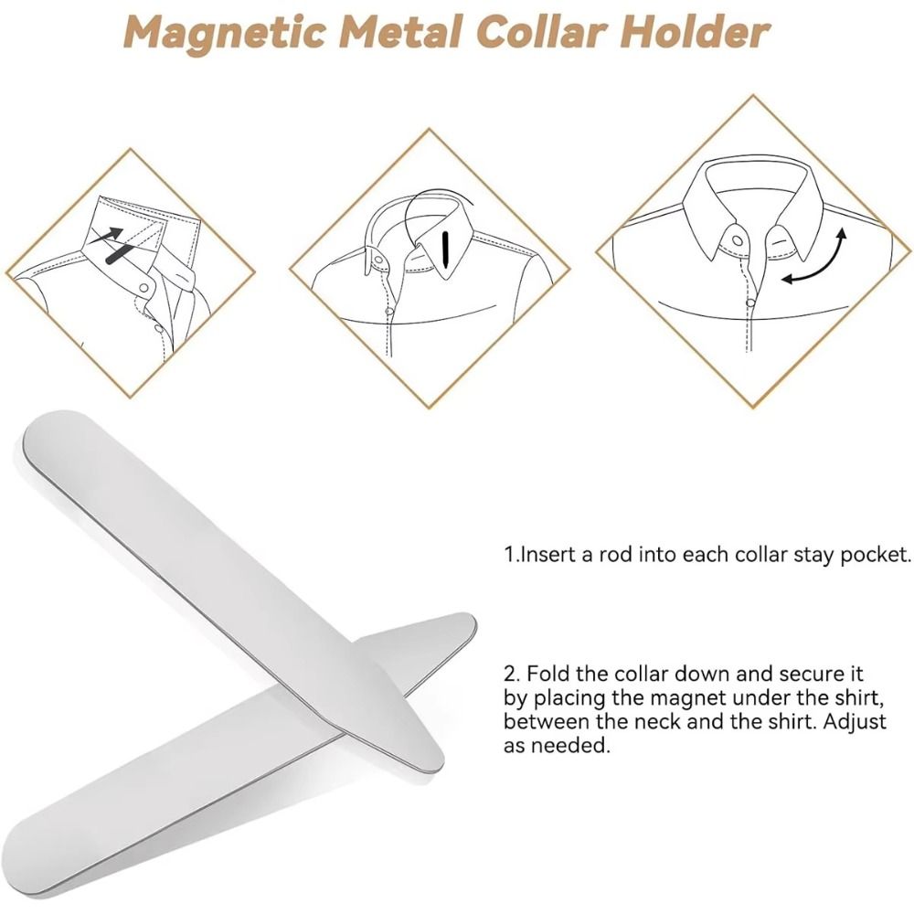 6Pcs Penyangga Kerah Baju Magn - Collar Stay Metal ulasan dan harga