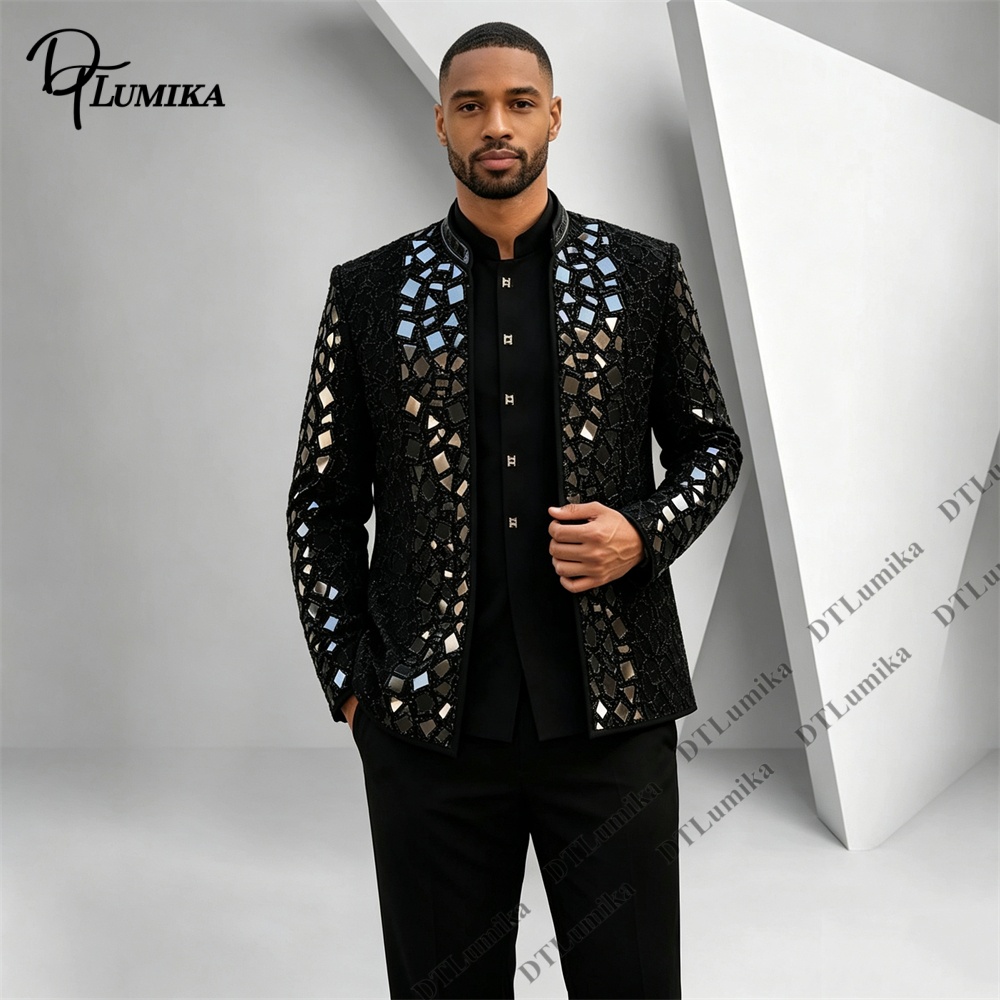 Setelan Jas Pria Kerah Mandari - Men Formal Wear Office ulasan dan harga