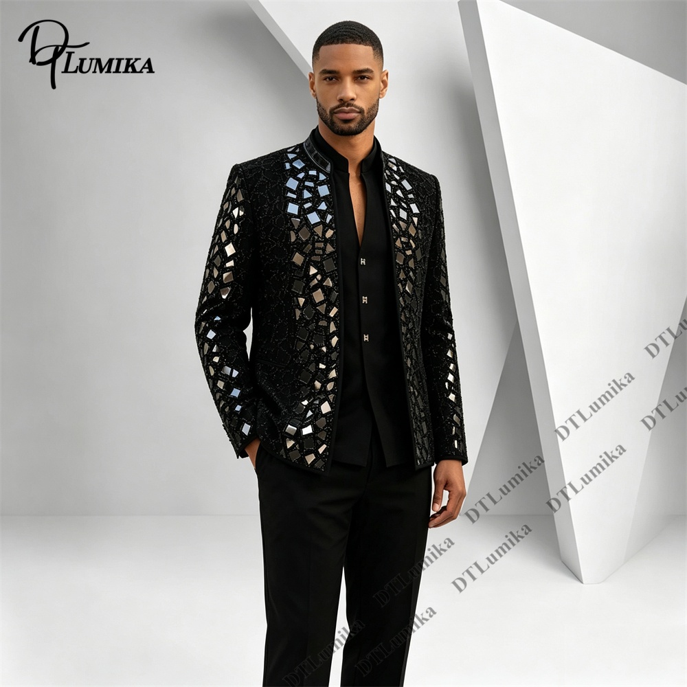 Setelan Jas Pria Kerah Mandari - Men Formal Wear Office ulasan dan harga