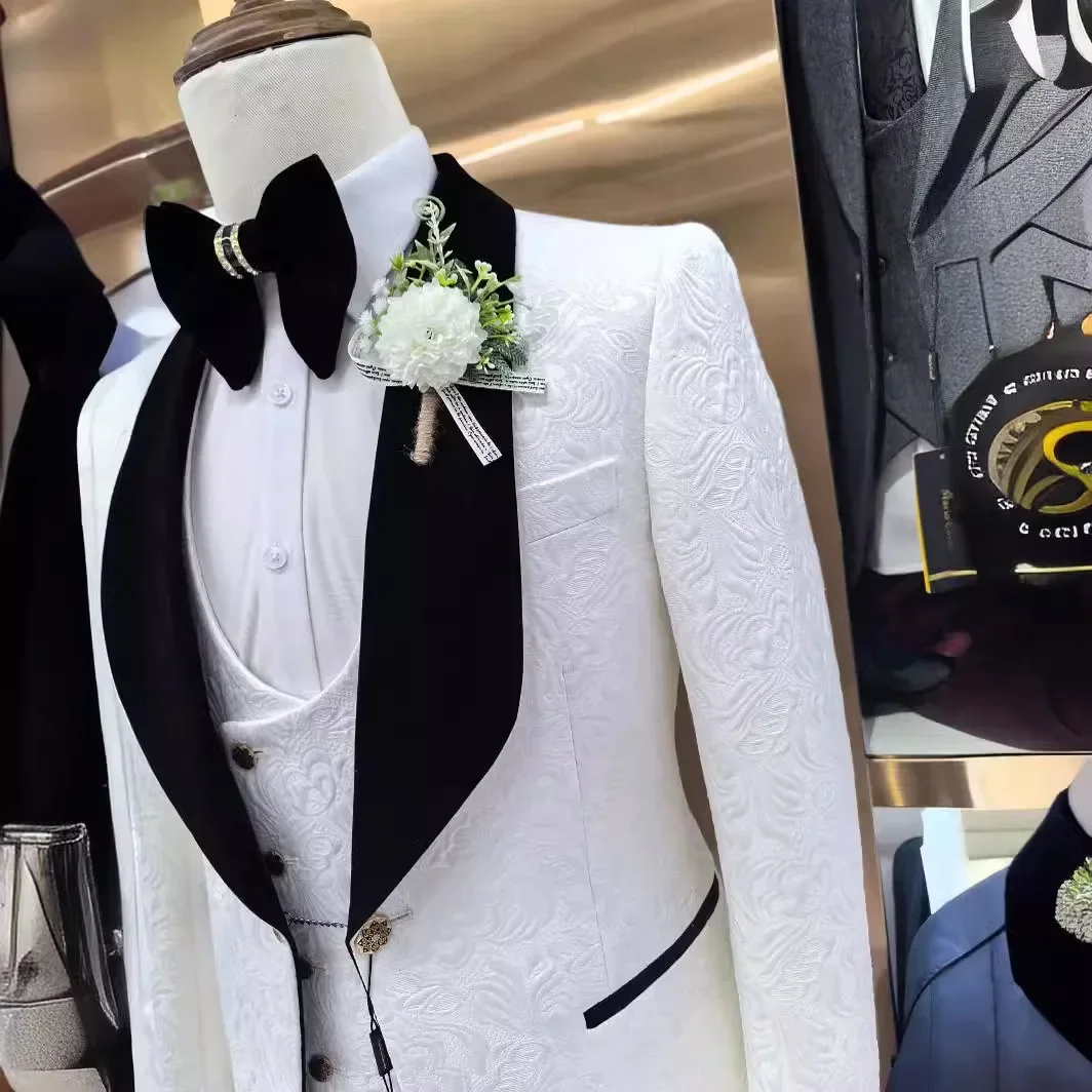 3 Pcs Setelan Jas Pria Motif B - Men Formal Wear 2025 ulasan dan harga