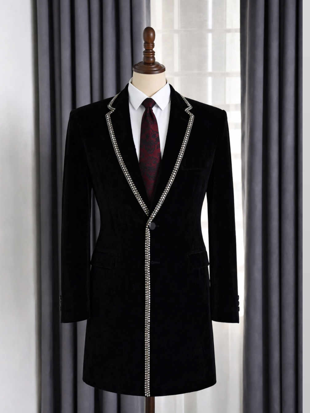 Jas Panjang Pria Berhias Batu  - Men'S Formal Evening Wear ulasan dan harga