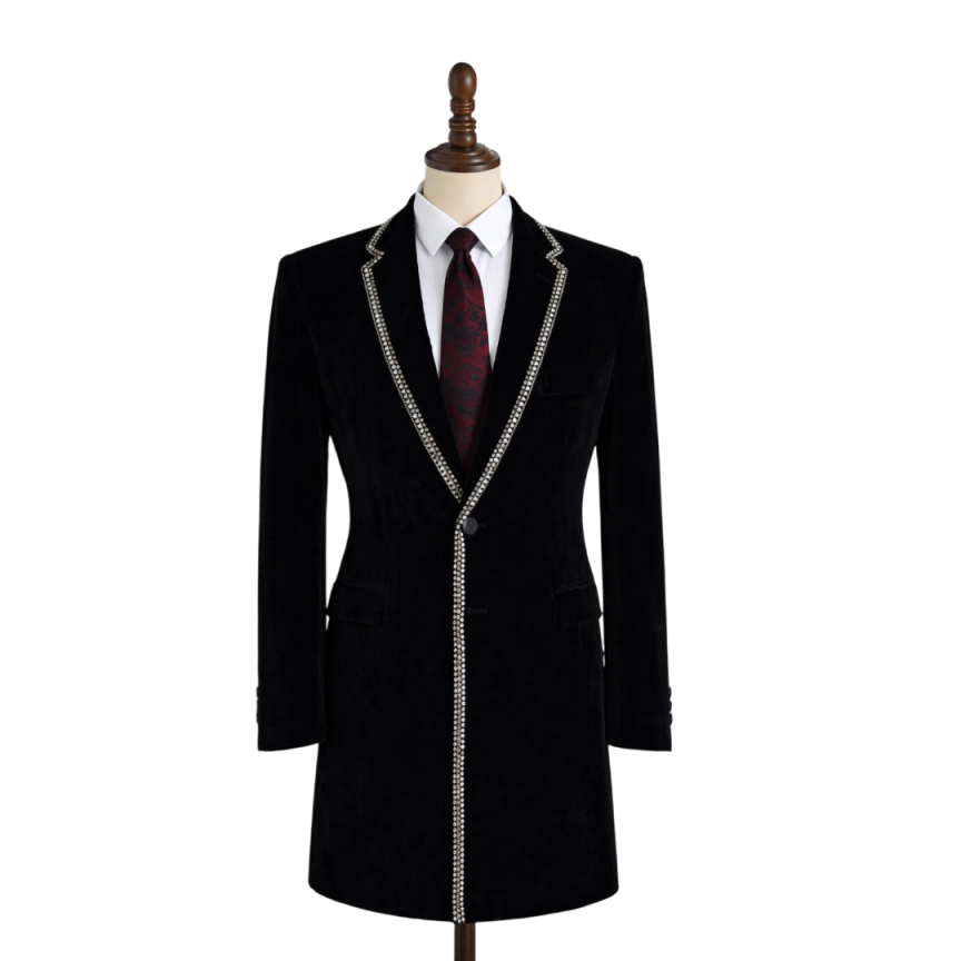 Jas Panjang Pria Berhias Batu  - Men'S Formal Evening Wear ulasan dan harga