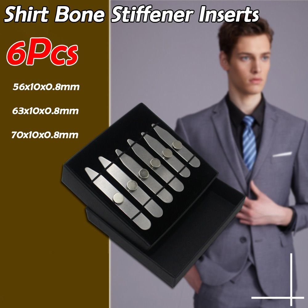 6Pcs Penyangga Kerah Baju Magn - Collar Stay Metal ulasan dan harga